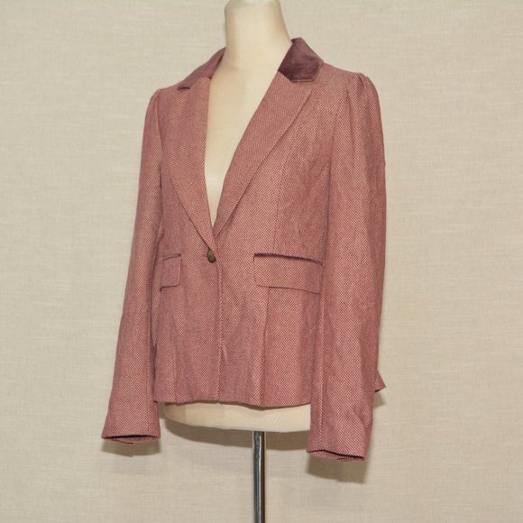 ModCloth Properly Polished Blazer Red Houndstooth - Picture 3 of 12